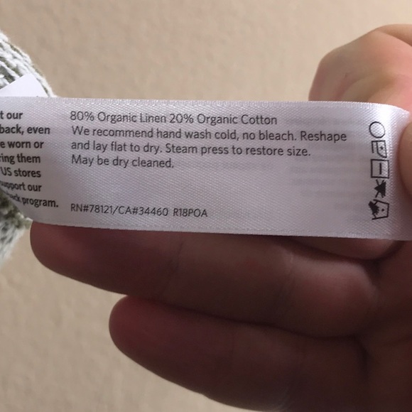 Eileen Fisher organic green and white crew neck sweater. - Picture 7 of 7